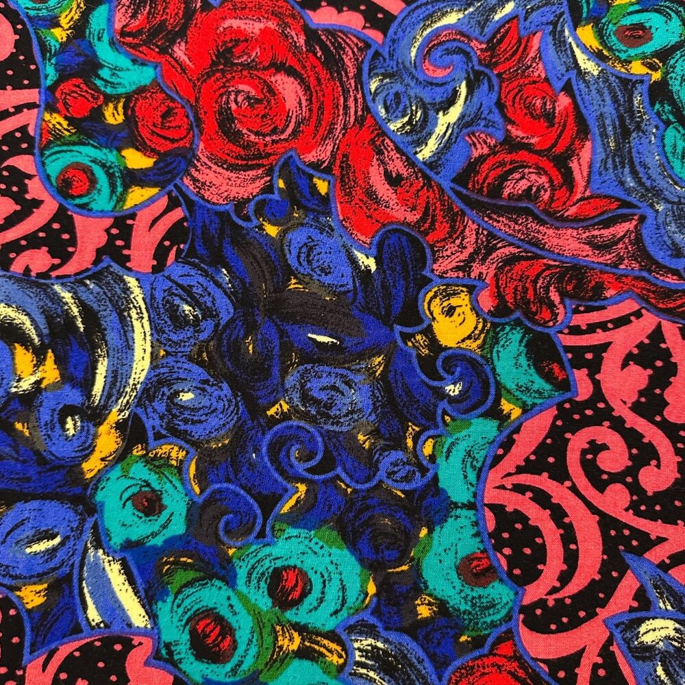 Vintage Norton McNaughton Petites 80's 90's Colorful Art-to-Wear Rayon Top Sz 14 - Picture 6 of 7